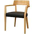 Laine Modern Light Wood Black Seat Dining Chairs (Set of 2)