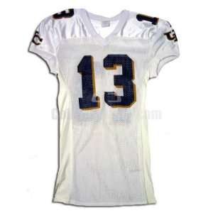 White No. 13 Game Used Northern Colorado Sports Belle Football Jersey 