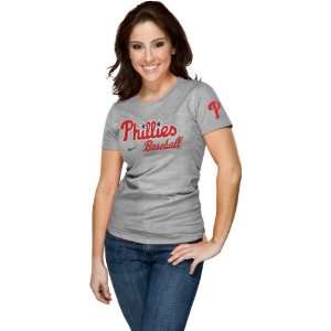 Philadelphia Phillies Womens 2012 Nike Grey Heather Practice T Shirt