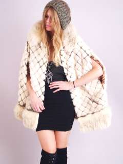 Vtg ART DECO MINK FOX Fur Leather Dress Huge Collar Jacket Swing CAPE 