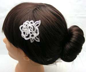 Big Bridal Wedding Party Rose Hair Comb FREE SHIP K540  