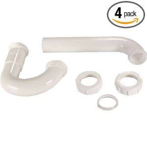 Aviditi 22212 1 1/4 Inch P Trap, Slip Joint, PVC, 4 Pack 