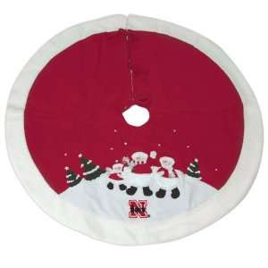 Nebraska Cornhuskers Ncaa Snowman Holiday Tree Skirt (48)  