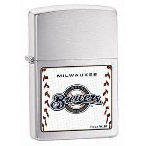  Zippo MLB Milwaukee Brewers Brushed Chrome Lighter 