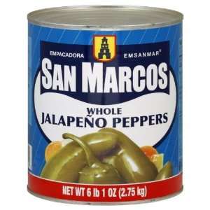San Marcos, Pepper Jalapeno Whole, 10 OZ (Pack of 6)