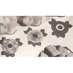Vintage Crochet PATTERN to make   Dahlia Flowers Motif Glass Coasters 