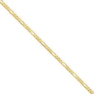  14k Yellow Gold 8 inch 2.25 mm Flat Figaro Chain Bracelet 