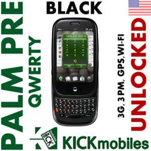 BNIB 8GB QWERTY PALM PRE BLACK UNLOCKED ANY NETWORK GSM 805931075291 