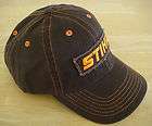 Stihl Black Trucker Style Hat / Cap with Orange Chainsaw Stihl Patch 