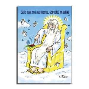  God Kills Angel   Damn Funny Cartoon Birthday Greeting 