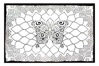 Blackand White Butterfly tapestry