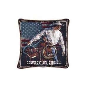  Cowboy and Saddle Decorative Throw Pillow 17 x 17 