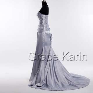 2012 FV9 Silver Formal long prom dress ball gown evening dress size 6 