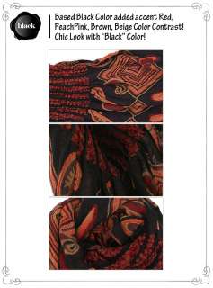 Paisley Print Scarf Ethnic Antique Scarves Shawl   Details