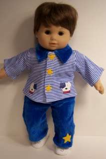 MATCHING Doll Clothes BLUE Velour Sets For Bitty Baby Twins♥  
