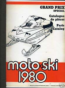 1980 MOTO SKI SNOWMOBILE GRAND PRIX SPECIAL MANUAL  