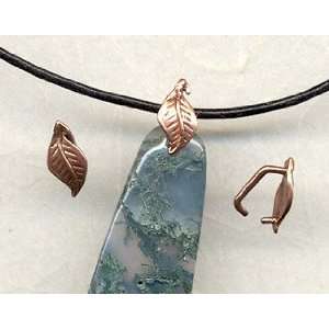  Pinch Bail, Small Leaf Design, Copper Plated Arts, Crafts 
