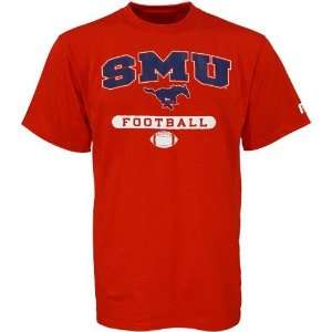  NCAA Russell SMU Mustangs Crimson Football T shirt Sports 