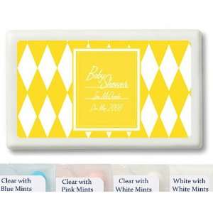  Wedding Favors Yellow Diamond Design Personalized Mint 