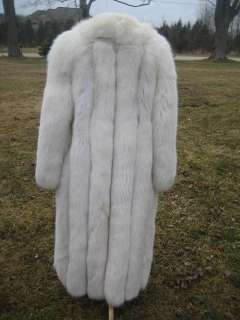 Small Medium White Fox Fur Coat Jacket #539c  