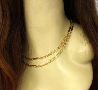 LONG 18K SOLID GOLD 35 LONG LINK CHAIN NECKLACE  