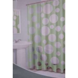 Peek A Boo Mint Green Vinyl Shower Curtain Clear Circles  