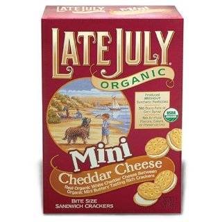 Late July Organic Mini Cheddar Cheese Bite Size Sandwich Crackers, 5 
