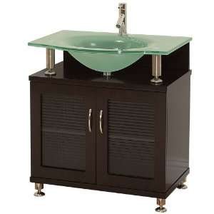 Accara 30 Bathroom Vanity with Doors   Espresso with Frosted Glass 