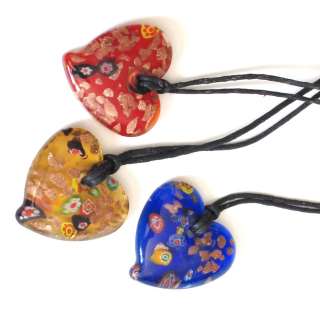 Heart Shaped Glass Pendant Necklace Orientic Japanies China Kids 
