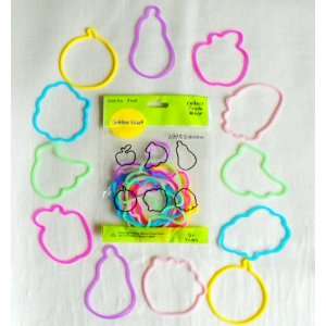  24 counts Silicone SHAPED Rubber Bands Bracelets   fruit Toys & Games