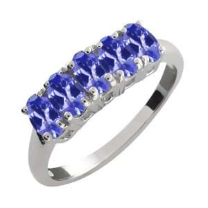   Ct Genuine Oval Blue Tanzanite Gemstone Sterling Silver Ring Jewelry
