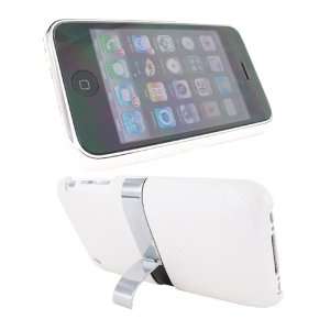  For iPhone 3GS Texturize Hard Case Chrome Stand White 
