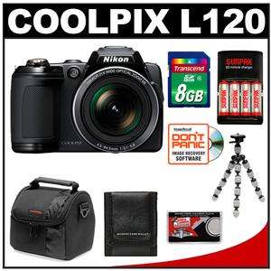 Nikon Coolpix L120 Digital Camera (Black)   Factory Demo with 8GB Card 