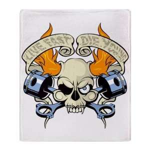  Stadium Throw Blanket Live Fast Die Young Skull 