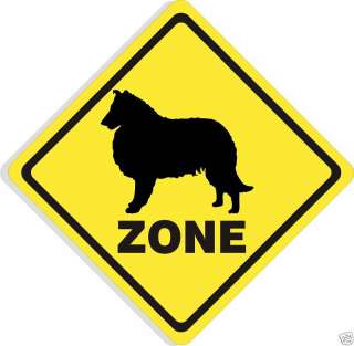 Caution COLLIE ZONE SIGN dog collar leash training book  