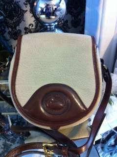 Dooney & Bourke Ivory Leather Vintage Cross Body Handbag Purse  