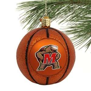 NCAA Maryland Terrapins Glass Basketball Ornament Sports 