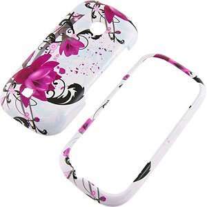 Purple Flowers White Protector Case for LG Cosmos 2 VN251 