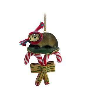  Badger Candy Cane Christmas Ornament
