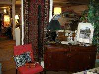 Red Tucked Upholstered Bedroom Chair Vintage Boudoir  