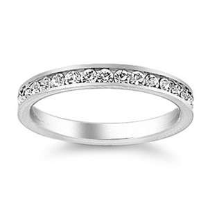 NEW 3MM LADIES/MEN STAINLESS STEEL ETERNITY BAND , FREE SHIP  