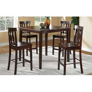   Brown and Dark Oak finish Counter Height Table Set Furniture & Decor