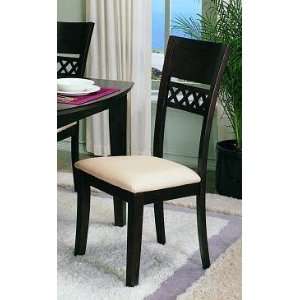   of 2 Contemporary Design Mahogany Finish Dining Chairs