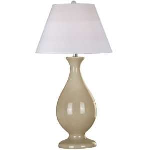  Celine Table Lamp White Fabric Taupe