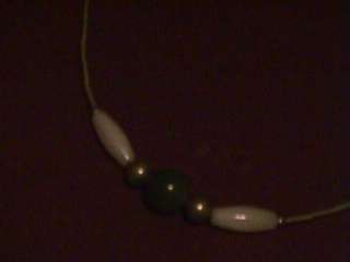 vtg sterling silver choker necklace mop & jade & silver  