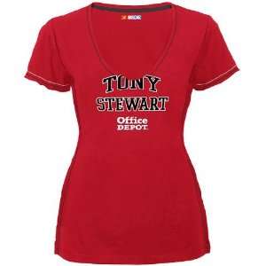  #14 Tony Stewart Ladies Red All My Heart Premium V neck T 