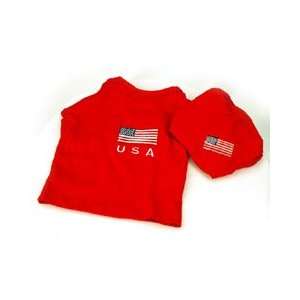  U.S.A. Collar Accessible Matching 2 Piece Embroidered Dog 