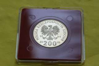 Ochrona Srodowiska Sowa 1986 200 zl PROBA coin with original case 