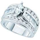   Diamonds 3 Carat Princess Round Diamond 14k White Gold Engagement Ring