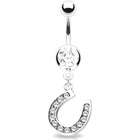   Accentz(TM) Belly Button Ring Navel Horseshoe Body Jewelry 14 Gauge